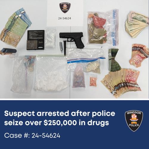 24-54624 Photograph of drugs and weapons seized as evidence