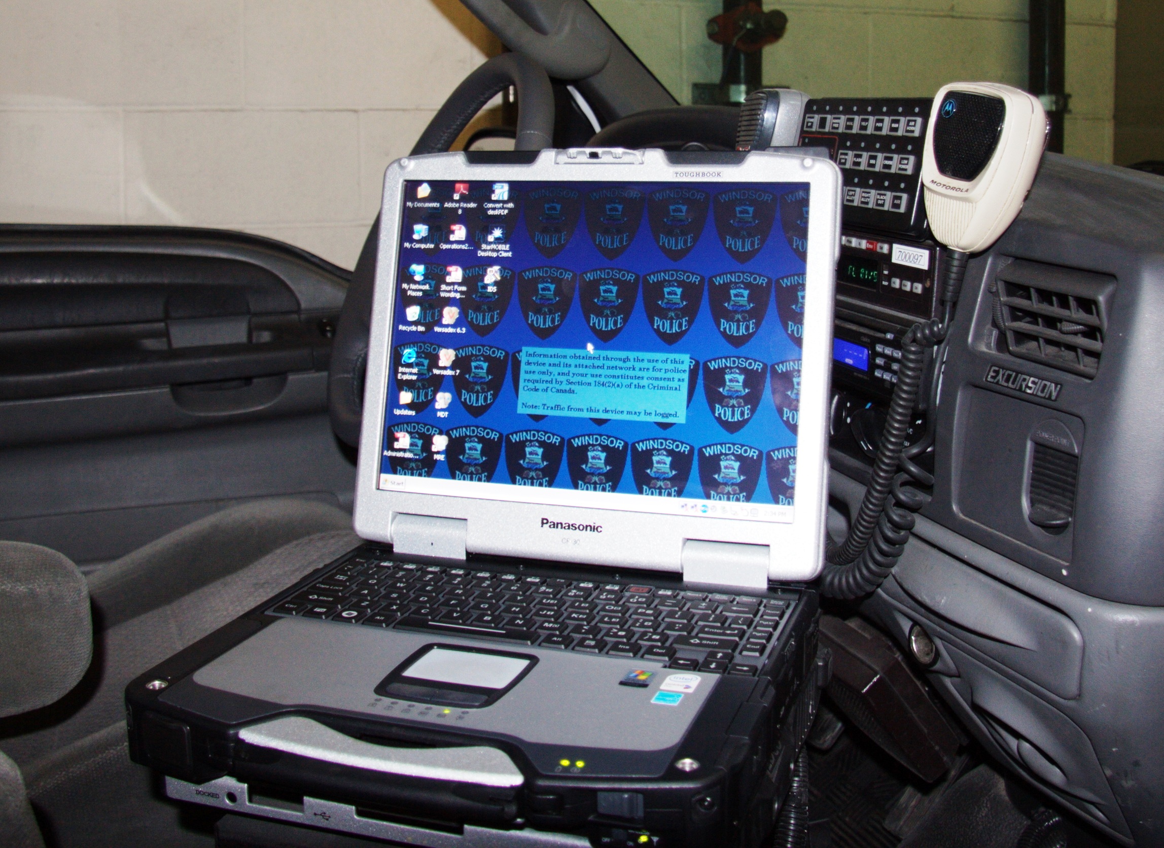Laptop On The Inside Of The Cruiser
